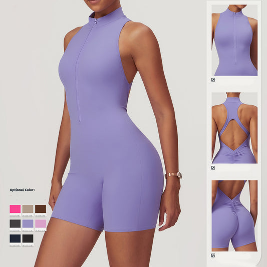 Fitness Backless Jumpsuit With Zipper - EverActive Fitness
