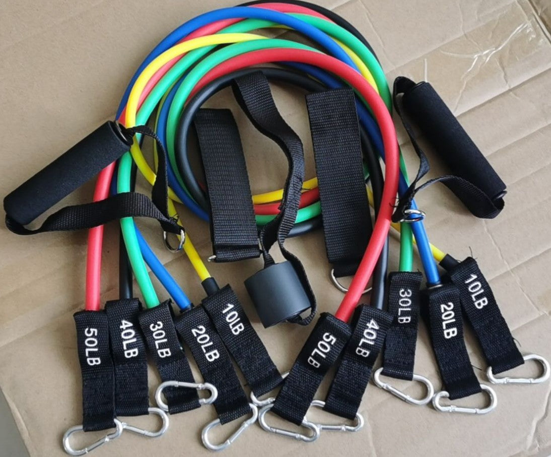 Home Fitness Equipment Tpe Latex 11 Piece Set Tensioner - EverActive Fitness